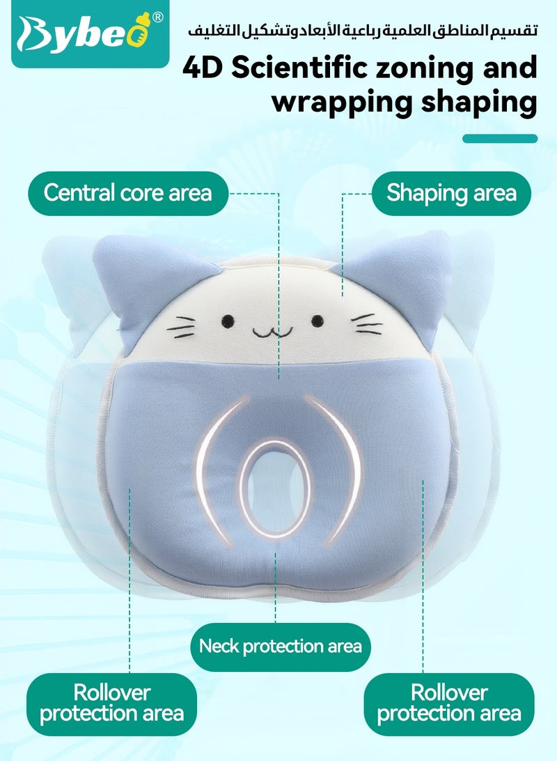 Bybeo Baby Newborn Nursing Sleeping Pillow, Baby Head Shaping Pillow, Kids Spine Protection Pillows, Toddler Head Support Pillow for 0-24 Months, Upgraded Hydrophilic Cotton - Image 4